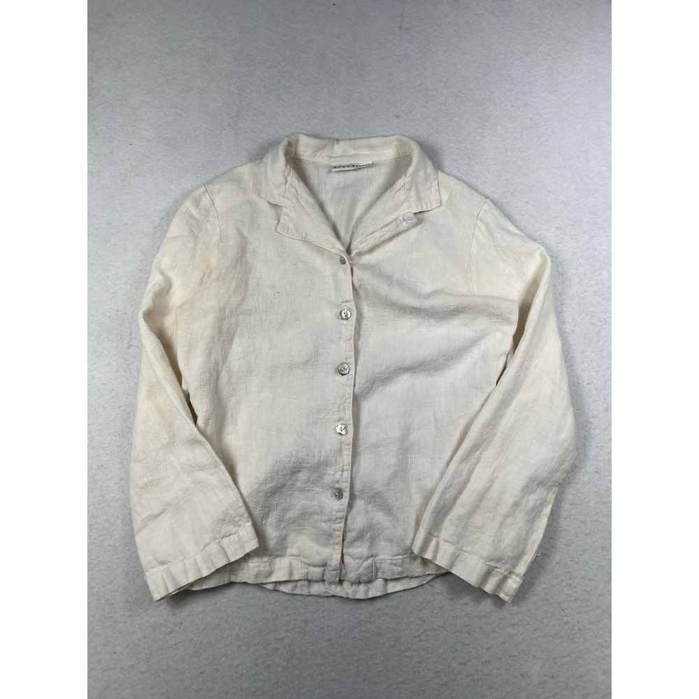 Bryn Walker Heavy Linen Boxy White Jacket Tie Back EUC‎ S
